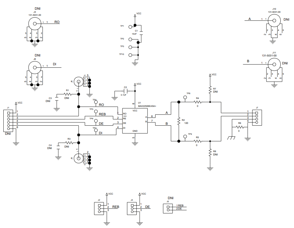 原理图 - Analog Devices / Maxim Integrated MAX22506E评估套件